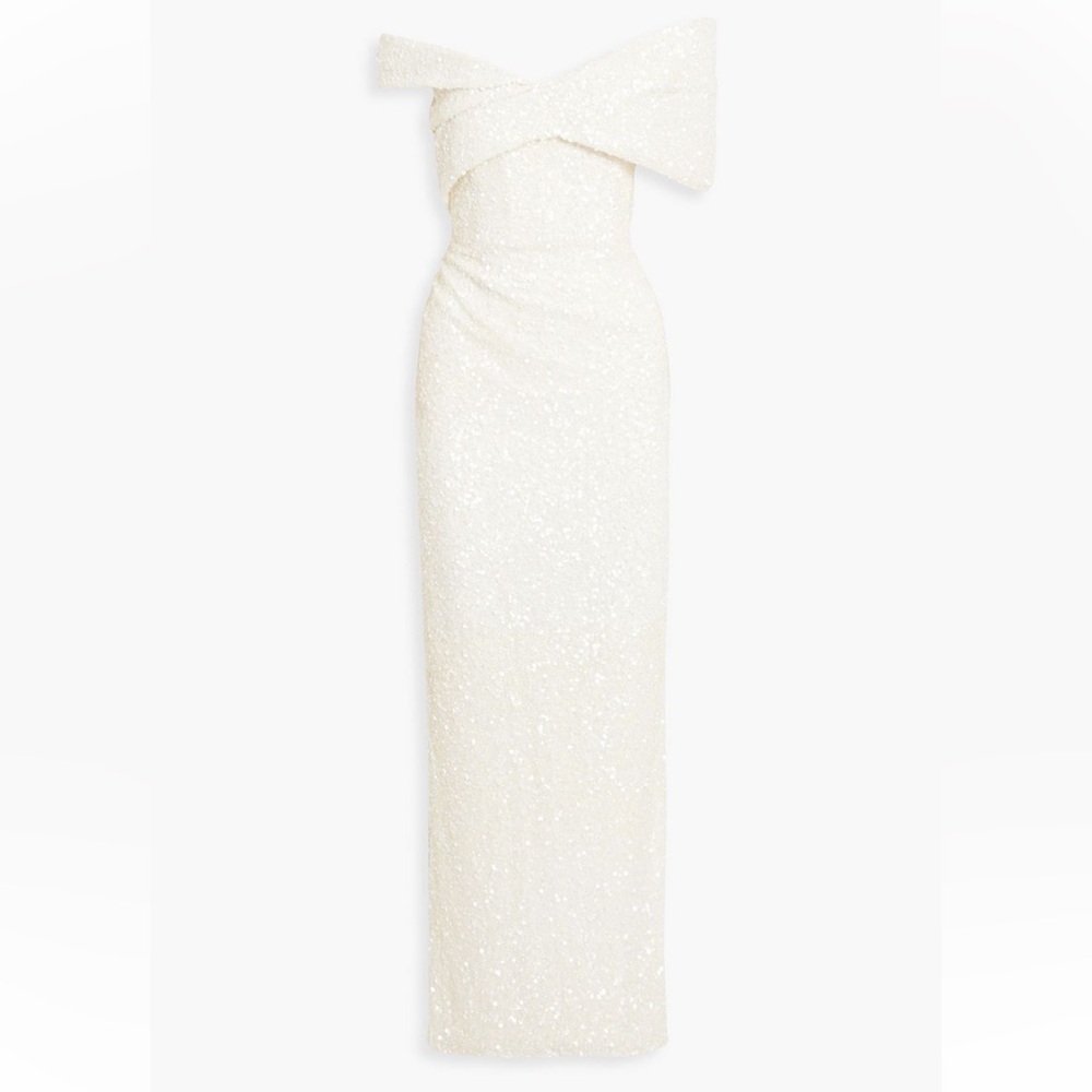 Rachel Gilbert Off-Shoulder Cream Wedding Dress